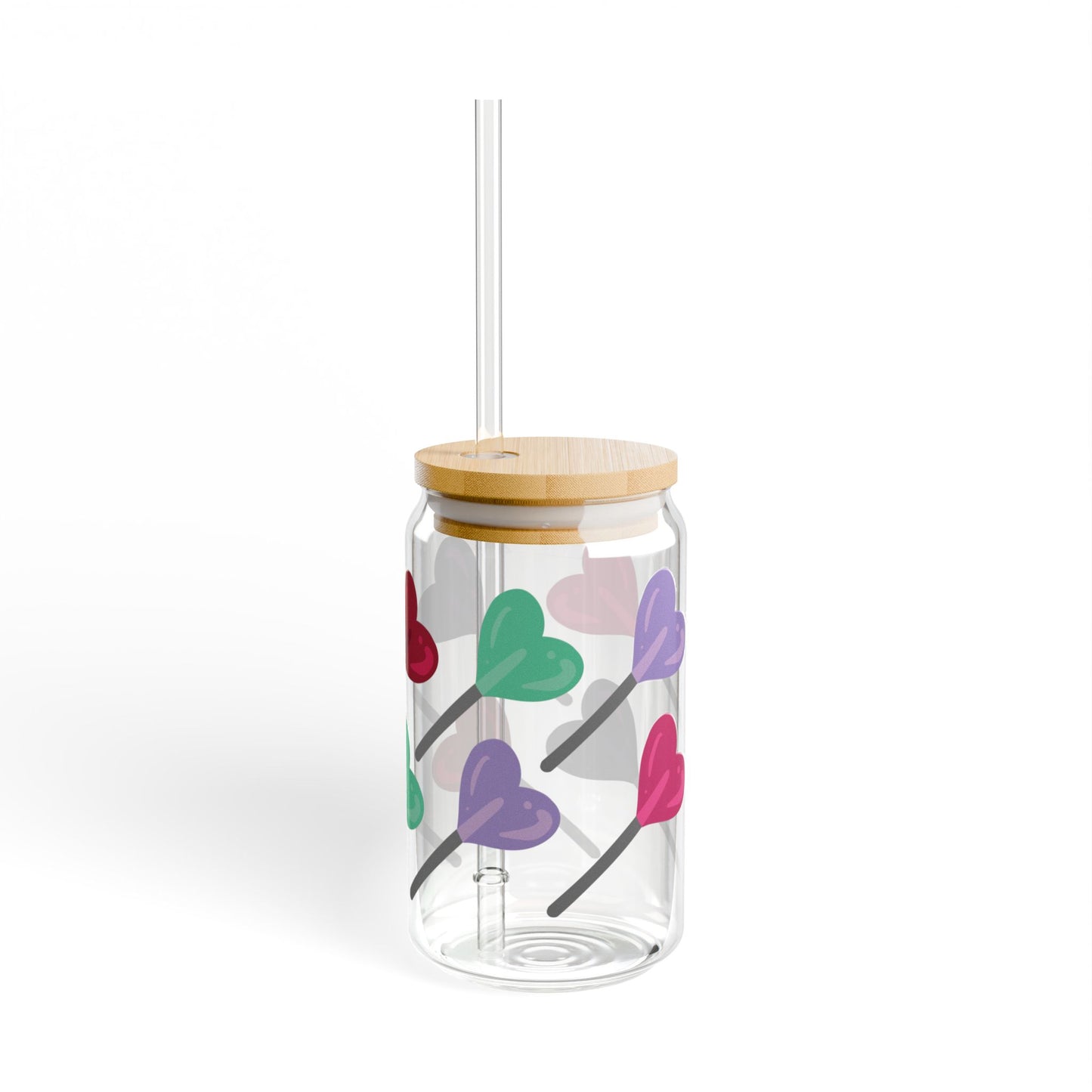 Lolly Polly Valentine's Day Multicolor Sipper Glass