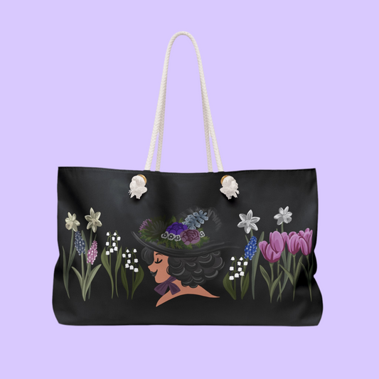 Floral Goth Spring Witch Weekender Bag for Stylish Getaways