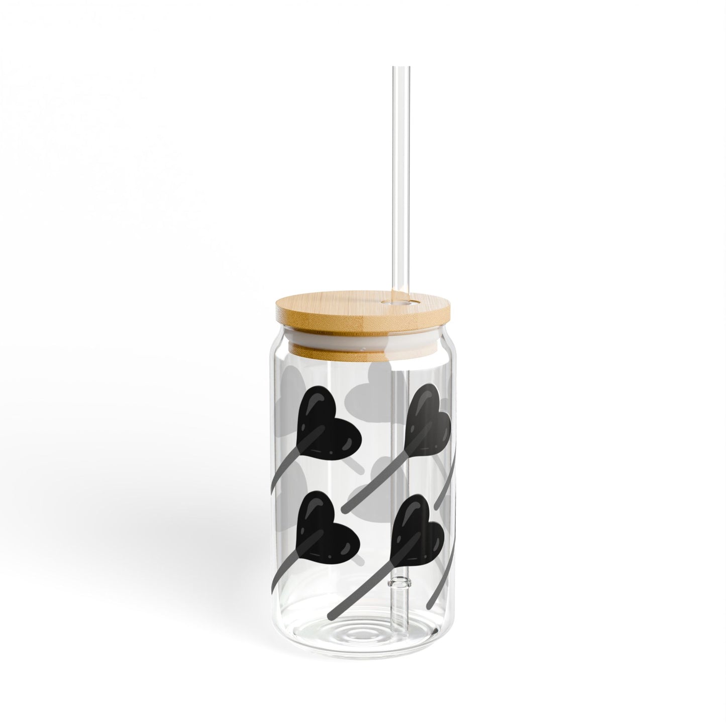 Lolly Polly Valentine's Day Black Sipper Glass