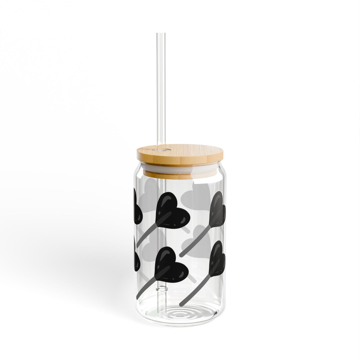 Lolly Polly Valentine's Day Black Sipper Glass