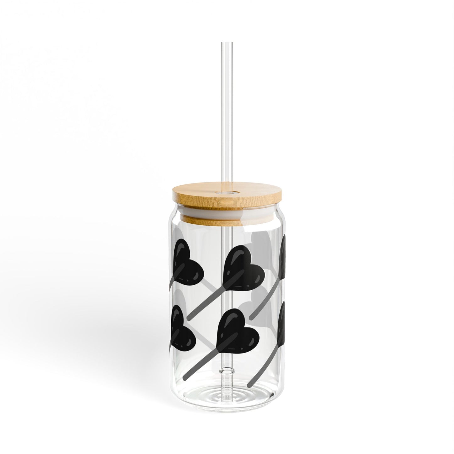 Lolly Polly Valentine's Day Black Sipper Glass