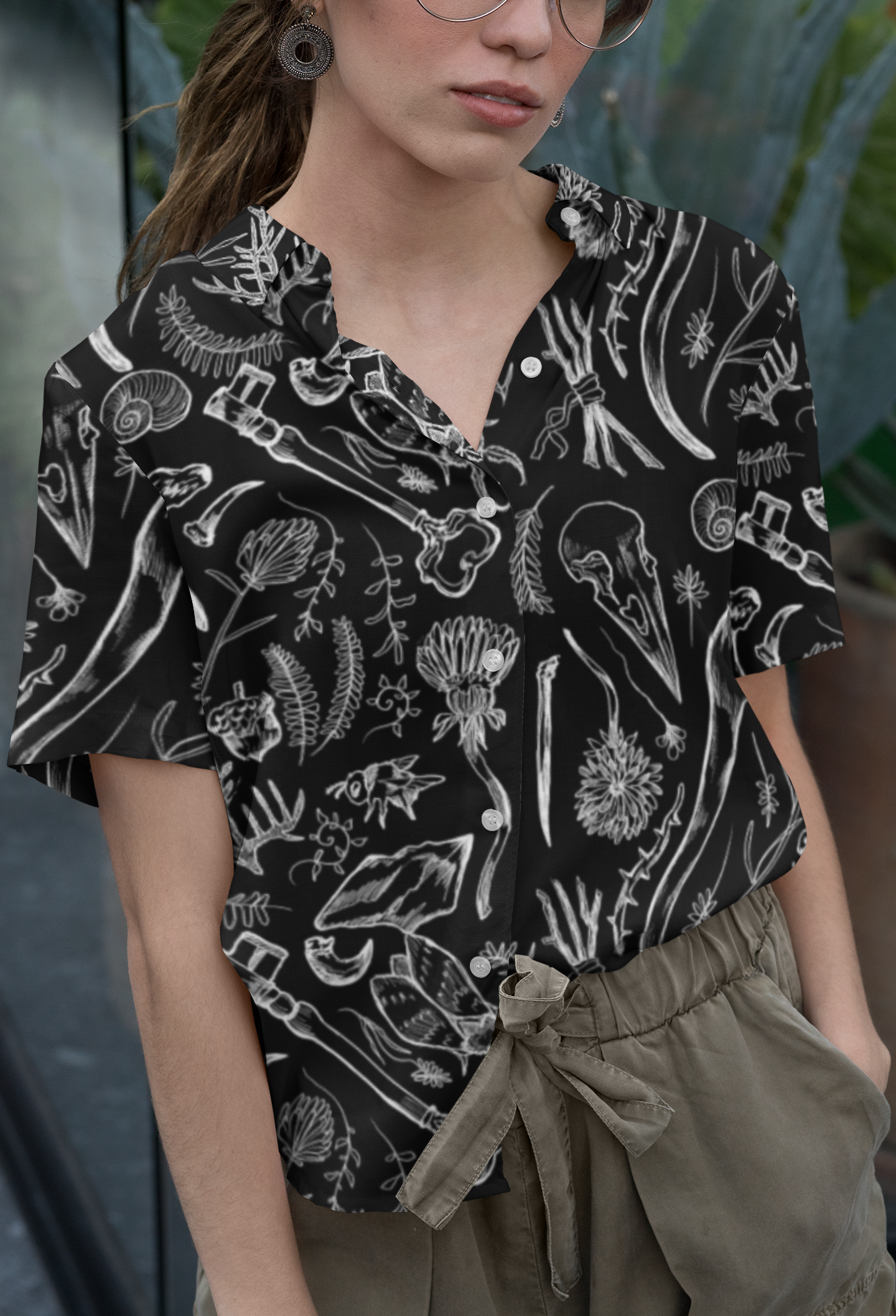 Things We Found in the Garden — Gothic Unisex Button-Up