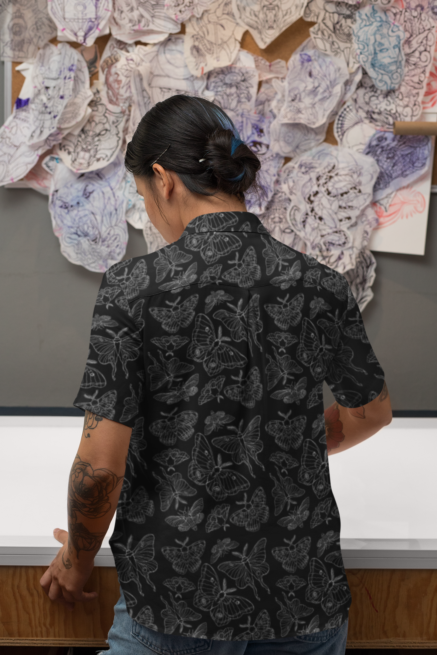 Lacrymosa Moth — Gothic Unisex Button-Up