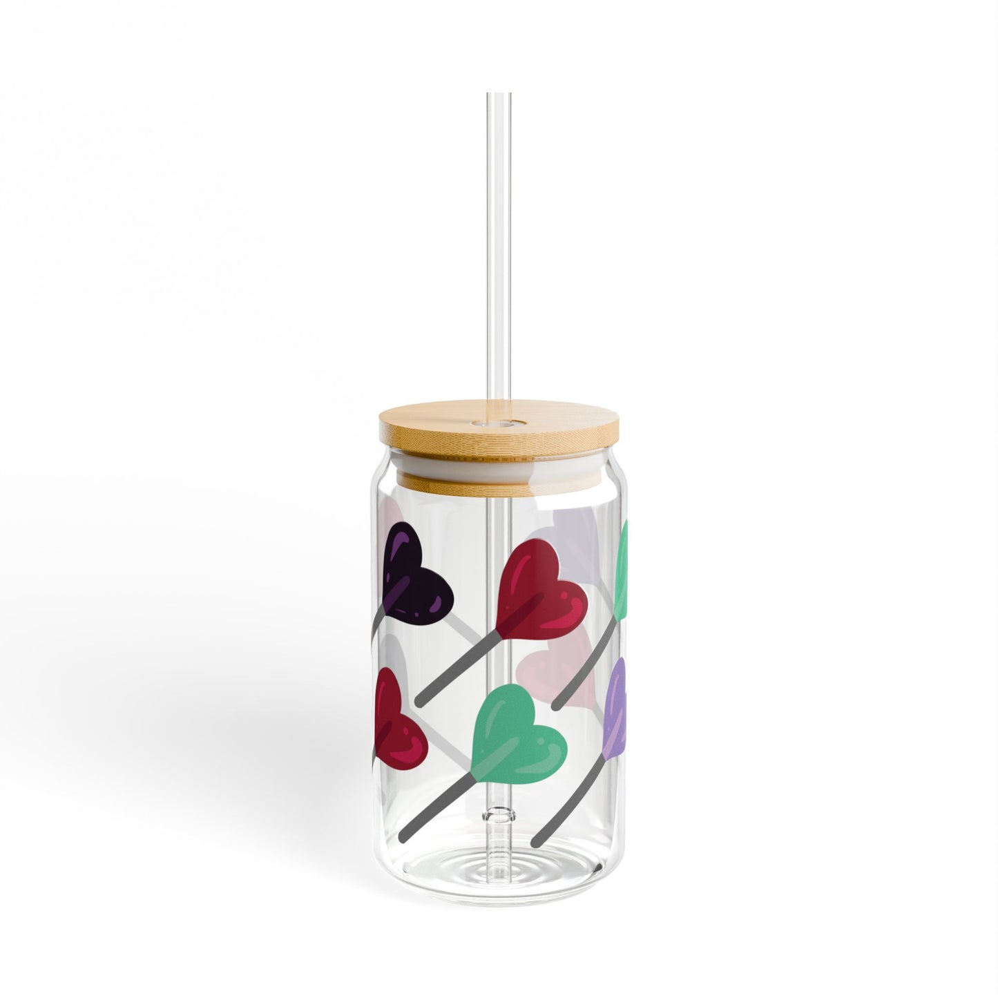 Lolly Polly Valentine's Day Multicolor Sipper Glass