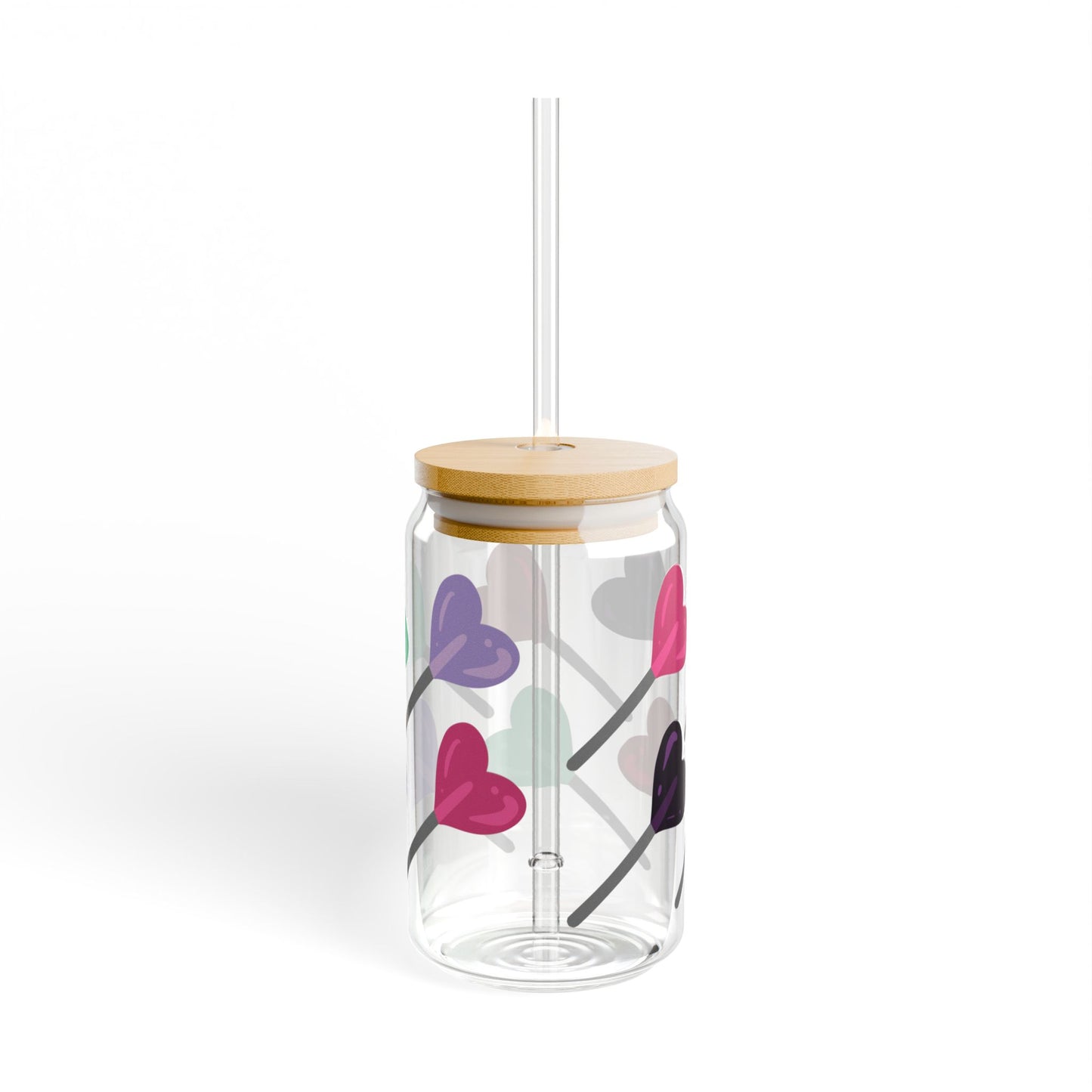 Lolly Polly Valentine's Day Multicolor Sipper Glass