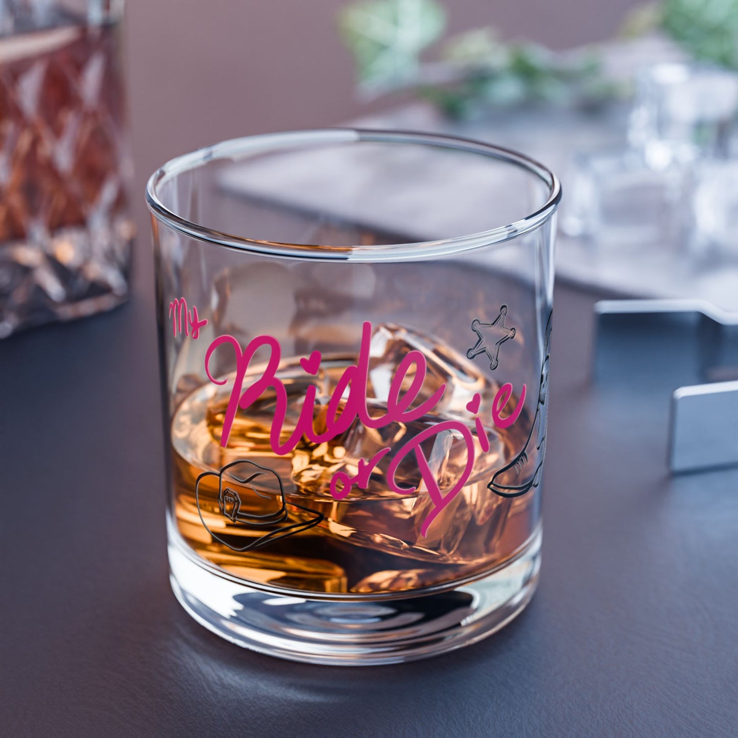 Cowboy Ride or Die Rocks Glass - 10oz Cocktail Tumbler