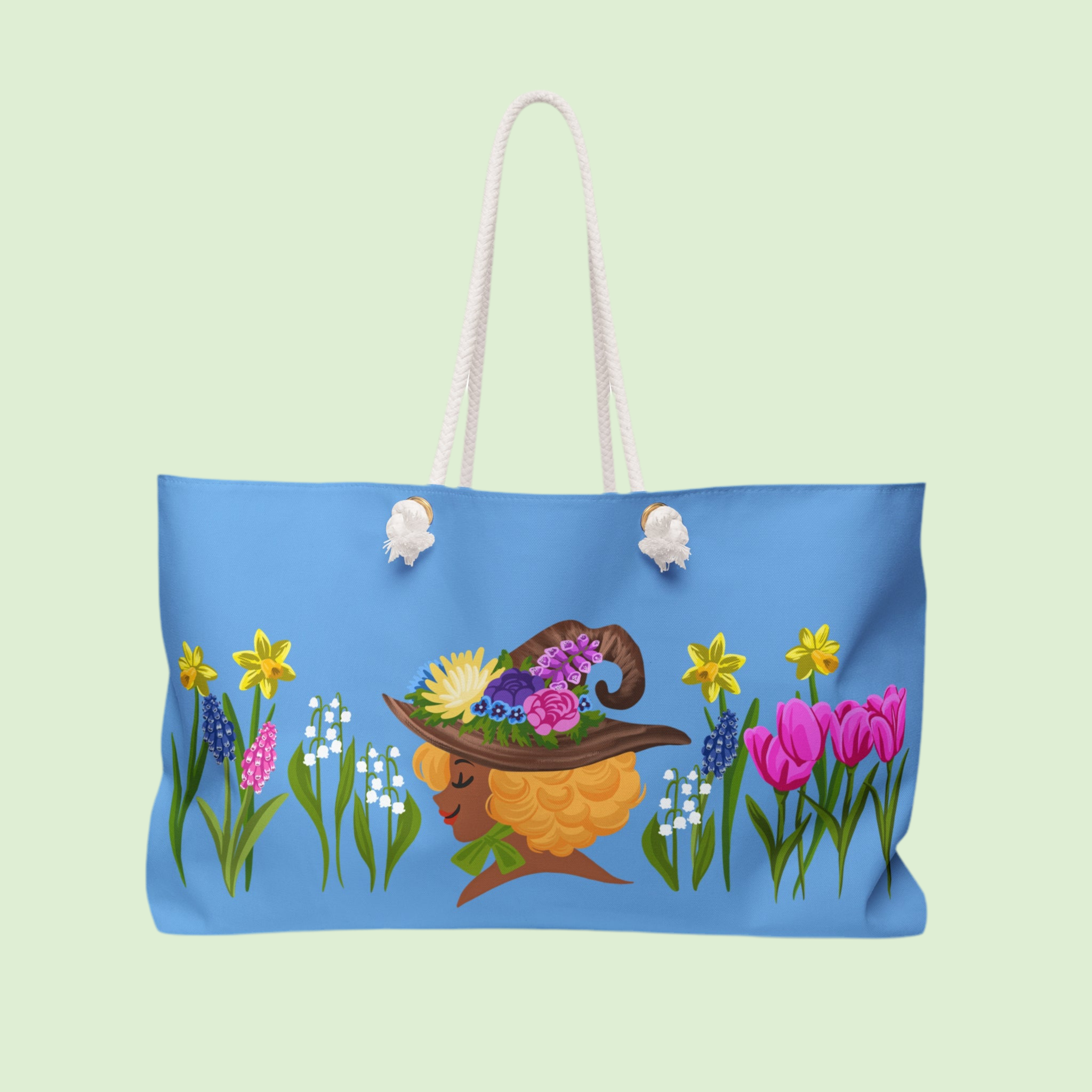Spring Witch Floral Weekender Bag - Vibrant Flower Design for Travel a ...