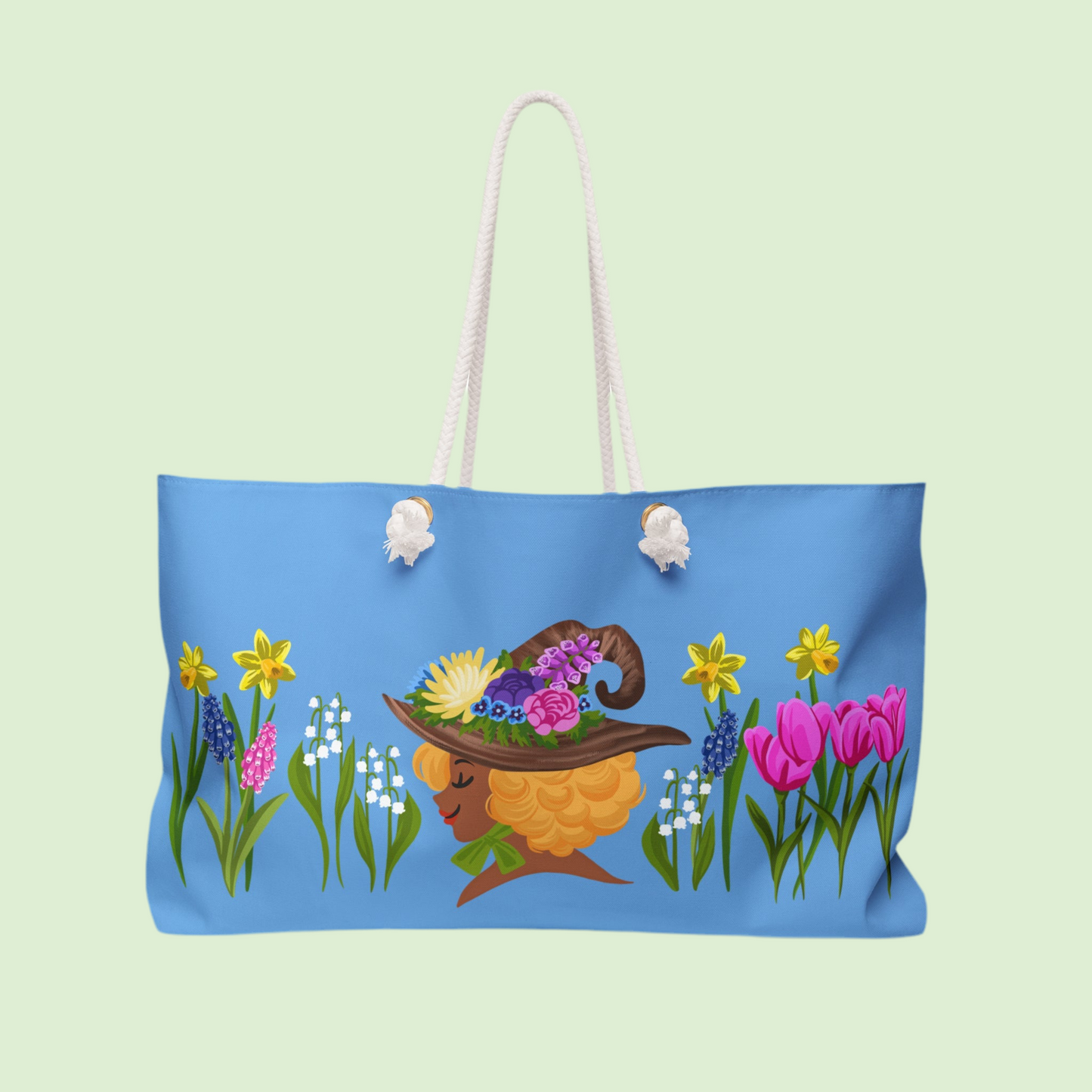 Spring Witch Floral Weekender Bag - Vibrant Flower Design for Travel and Beach